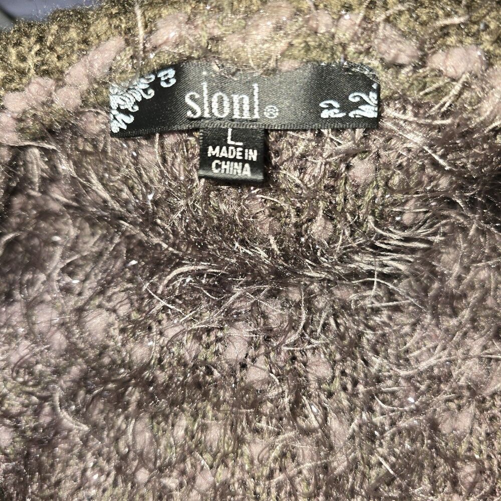 Womens Sloni Mohair Wool Sweater Cardigan Dark Academia Whimsigoth L Collard - Picture 11 of 12